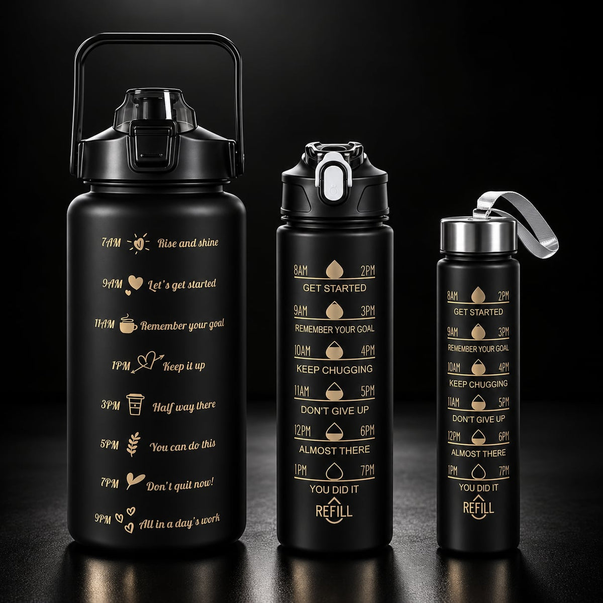 Ensemble de 3 Bouteilles de Motivation - Wrap UV
