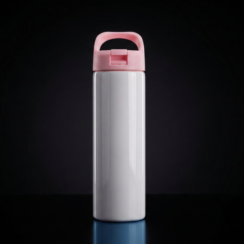 Tumbler 20oz Couvercle Flip à Anse pour Sublimation — Fini Lustré