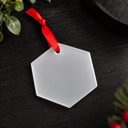 Ornement en verre givré pour sublimation – 3,5 po
