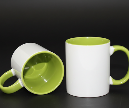 Tasse à café 11oz intérieur et anse coloré