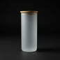 Tumbler 18oz en verre givré couvercle de bambou