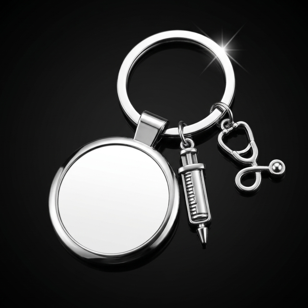 Porte-Clé Thématique Sublimable en Alliage de Zinc 35x35mm