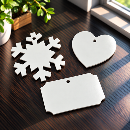 Ornement en aluminium double face pour sublimation – Plusieurs formes