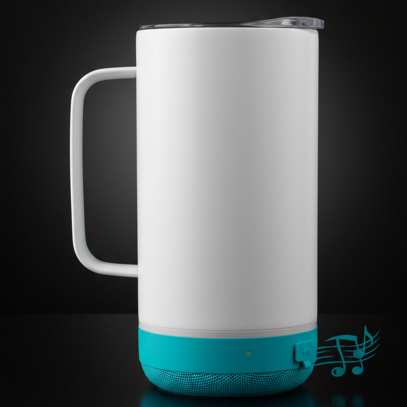 Tasses à café droites sublimation 14 oz avec haut-parleur Bluetooth intégré