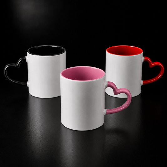 Tasse 11oz à anse coeur