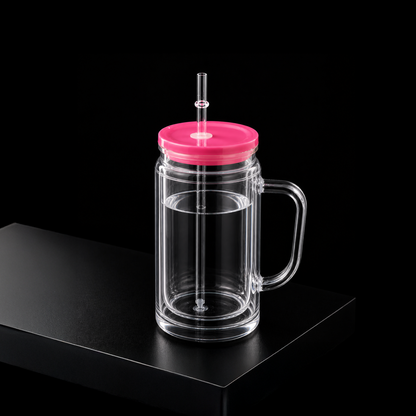 Snowglobe Can Plastique Double Paroi avec Poignée — UV-DTF