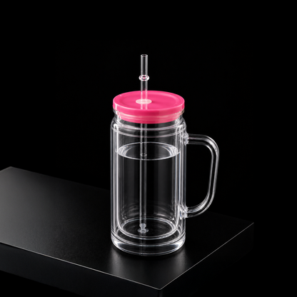 Snowglobe Can Plastique Double Paroi avec Poignée — UV-DTF