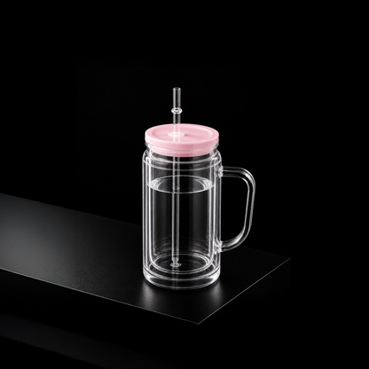 Snowglobe Can Plastique Double Paroi avec Poignée — UV-DTF