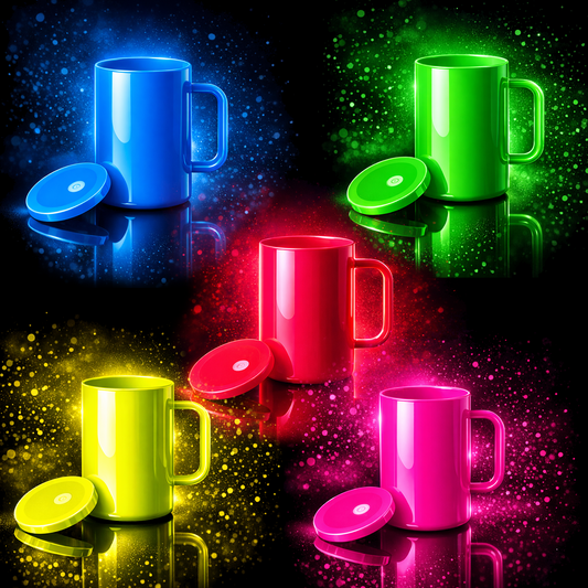 Tasse en verre néon 17oz avec couvercle pour sublimation