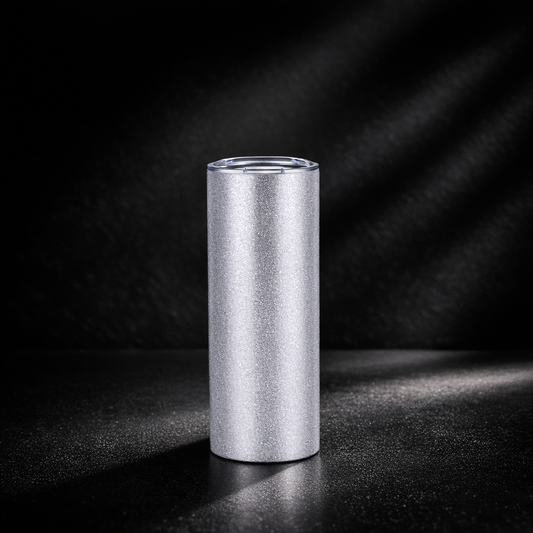 Tumbler 20oz Glitter Argenté Rugeux — Sublimation